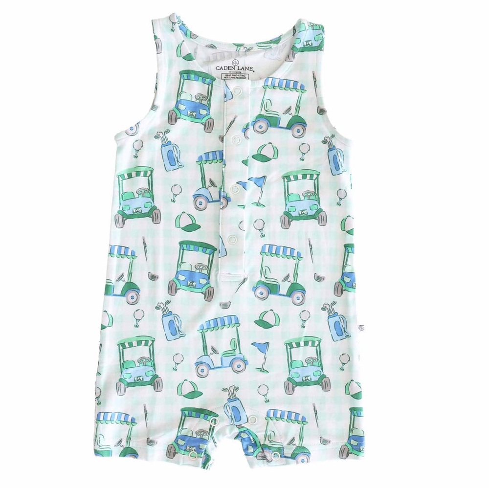 Caden lane Carriage Boutique baby onesie - Blue and Green brand new